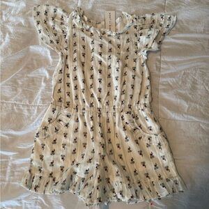 Janie and Jack Flower Romper Gold Threading